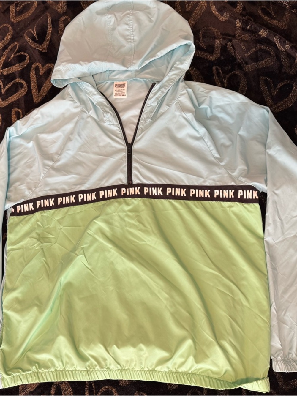 PINK Victoria's Secret Light Blue Windbreaker Jacket